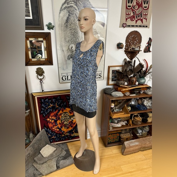 Blue, Black, & Yellow All-Over Patterned Tank Top - Picture 7 of 9